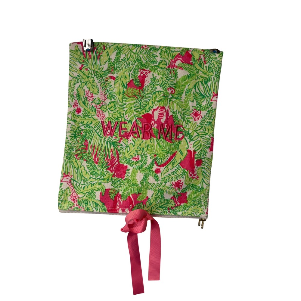 Lilly Pulitzer Laundry Bag Women OS Green Pink Tropical Wear Me Wash Me Travel